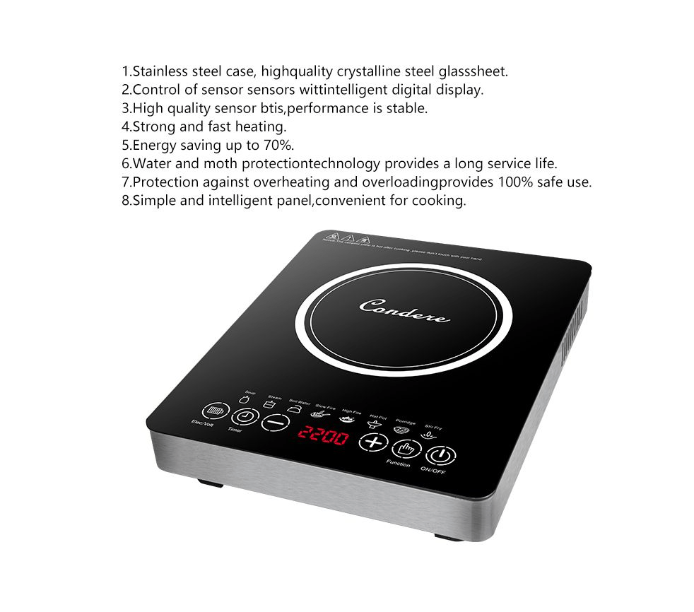 Condere 2200W Portable Electric Induction Cooker