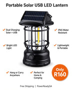 Portable Solar USB LED Lantern – Load Shedding Light