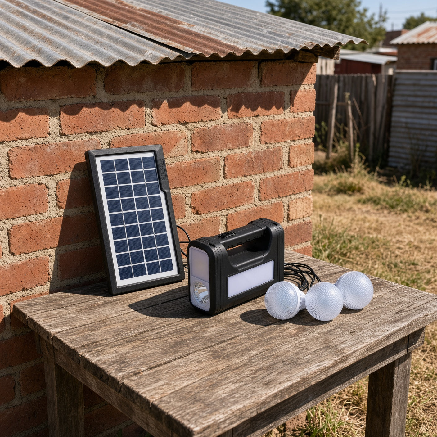GDlite Solar Light Kit – 3 Hanging Bulbs for Load Shedding