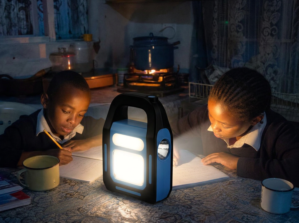 Dual Light Solar & Electric Rechargeable Emergency Light